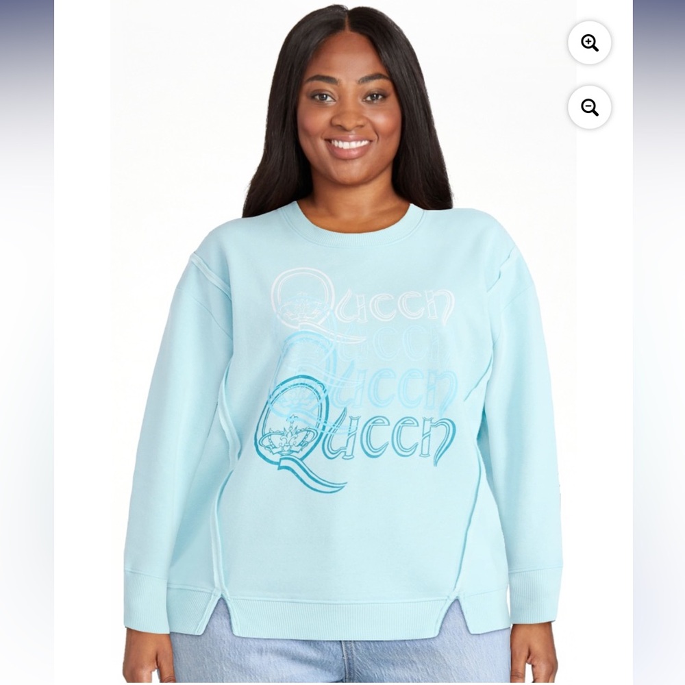 Queen x Time and Tru oversized Crew Neck Sweatshirt size large